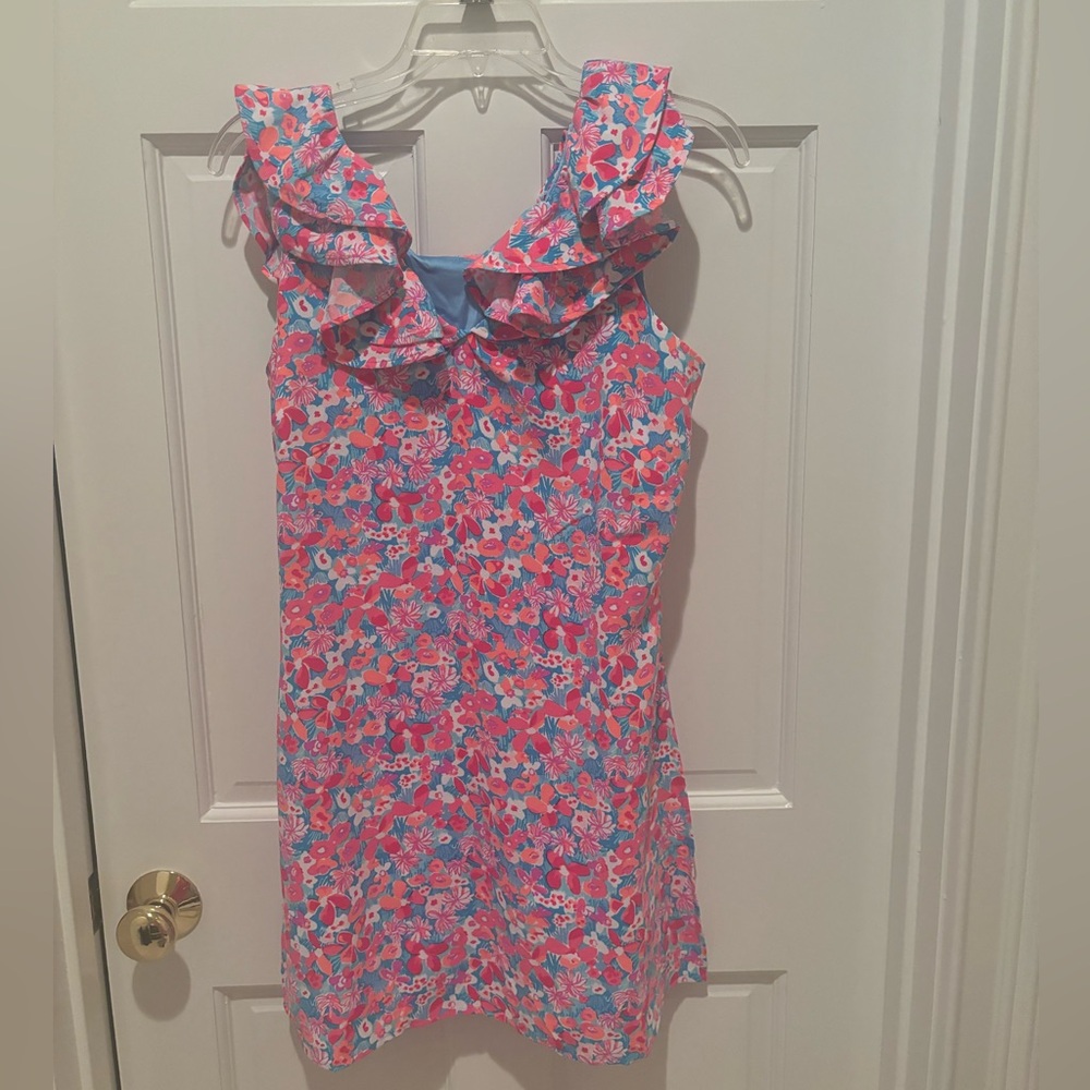 Lilly Pulitzer Linwood Ruffle Romper Aura Pink Size 4 NWT